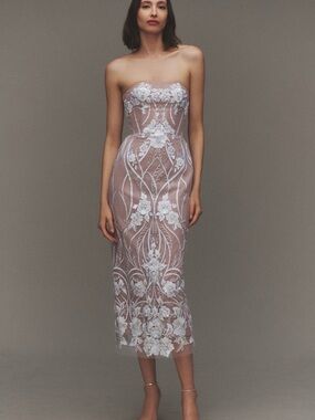 Helsi | Dresses | Florence White Strapless Aline Midi Dress | Poshmark